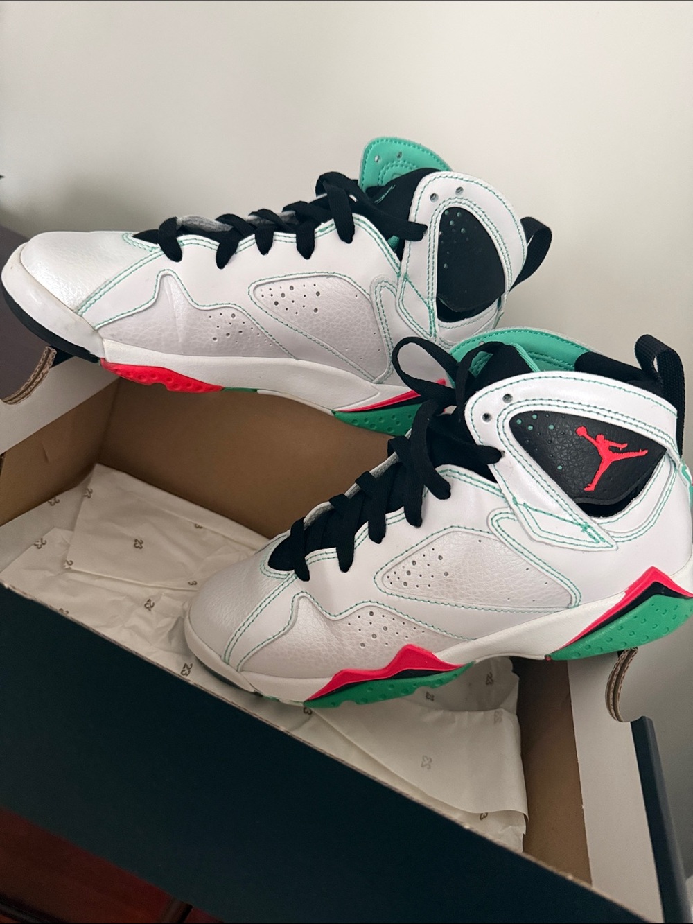 Air Jordan 7 Retro Verde 2015 Youth 4Y Women’s 5.5 OG Box